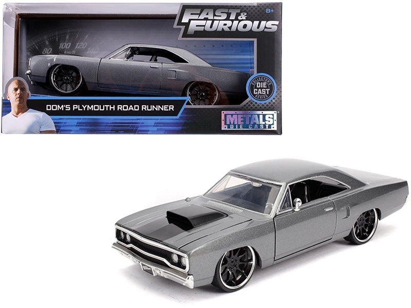 Dom’s Iconic Plymouth Road Runner – Gray Metallic 1:24 Diecast by Jada from Fast & Furious