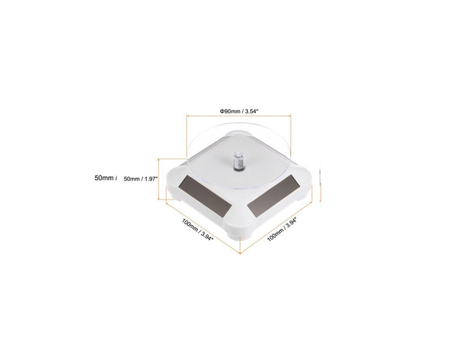 3.5 Solar Rotating Display Stand with White Base for 1/64 Scale Model Cars