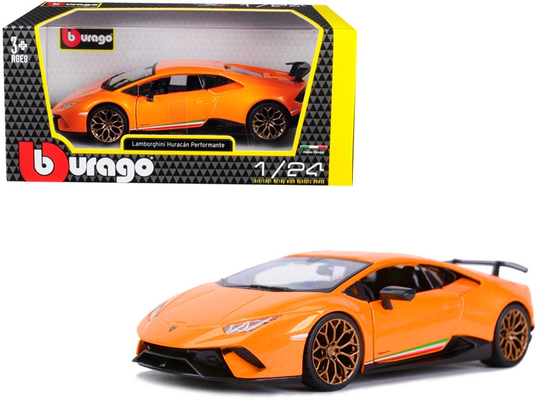 Lamborghini Huracan Performante Orange Metallic 1/24 Diecast Model Car by Bburago