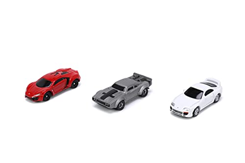 "Fast & Furious" Movie 3 piece Set Series 4 "Nano Hollywood Rides" Series Diecast Model Cars by Jada