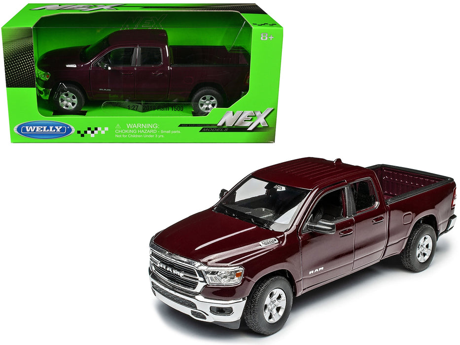 2019 RAM 1500 Pickup Truck Dark Red Metallic "NEX Models" Series 1/27 Diecast Model Car by Welly