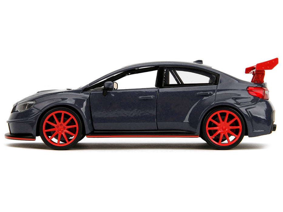 2016 Subaru WRX STI Widebody Dark Blue and Yuji Itadori Diecast Figure "Jujutsu Kaisen" (2020-2023) TV Series "Anime Hollywood Rides" Series 1/24 Diecast Model Car by Jada