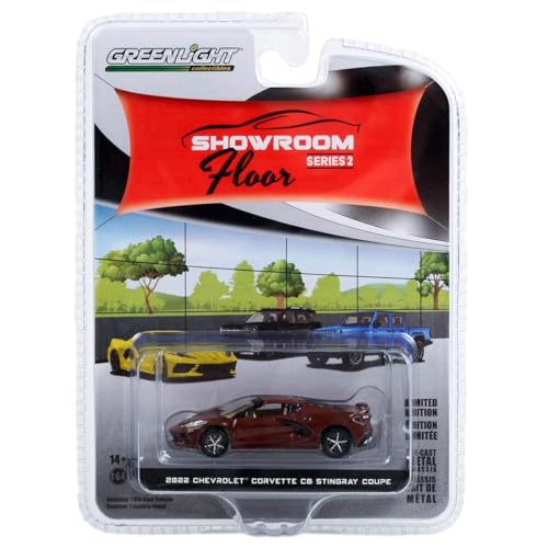 2022 Chevrolet Corvette C8 Stingray Coupe Caffeine Brown Metallic "Showroom Floor" Series 2 1/64 Diecast Model Car by Greenlight