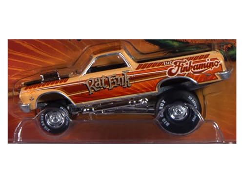 1965 Chevrolet El Camino Zinger "Finkamino" Beige with Graphics "Rat Fink" "Pop Culture" 2025 Release 1 1/64 Diecast Model Car by Johnny Lightning