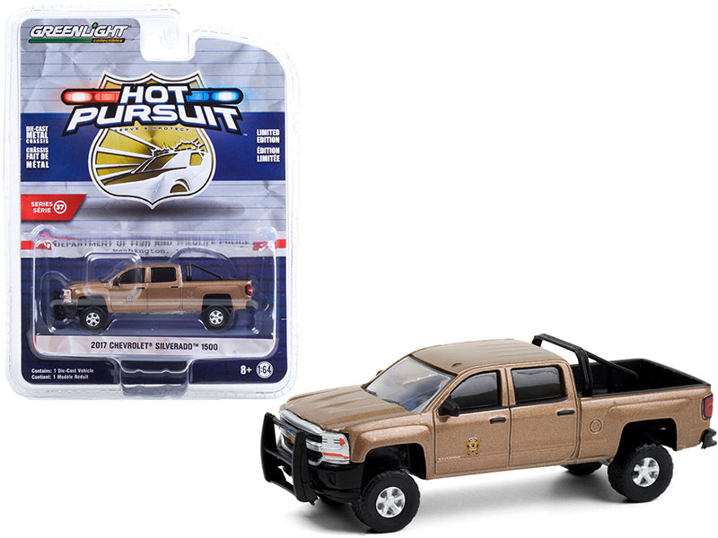 2017 Chevrolet Silverado 1500 Pickup Truck Brown Metallic "Washington State Department of Fish & Wildlife Police" "Hot Pursuit" Series 37 1/64 Diecast Model Car by Greenlight