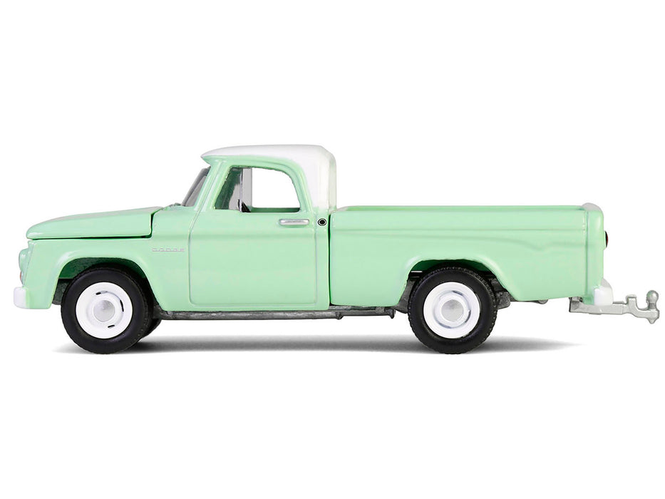 1964 Dodge D-200 Sweptline Pickup Truck Turf Green with White Top "Down on the Farm" Series 10 1/64 Diecast Model by Greenlight
