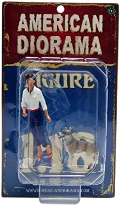 Woman and Dog 2 Piece Figure Set For 1:18 Scale Models by American Diorama