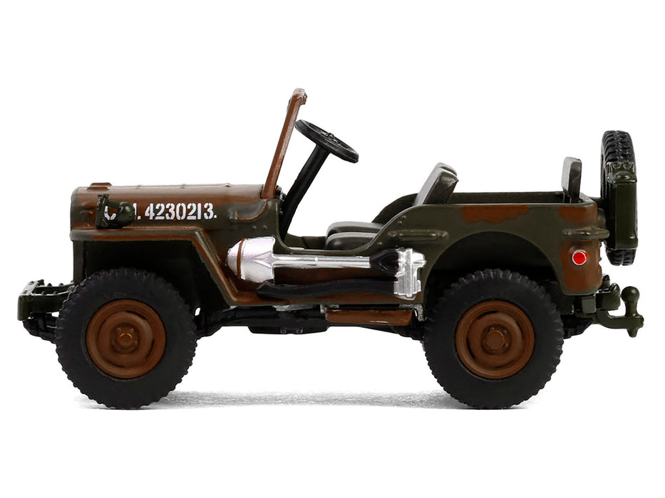 1942 Willys Jeep MB "1st Canadian Tank Brigade Three Rivers Regiment England" Green and Brown Camouflage "Battalion 64" Series 1/64 Diecast Model Car by Greenlight