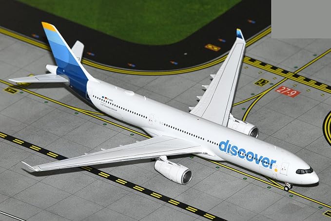 Airbus A330-300 Commercial Aircraft "Discover Airlines" (D-AIKK) White with Blue Tail 1/400 Diecast Model Airplane by GeminiJets