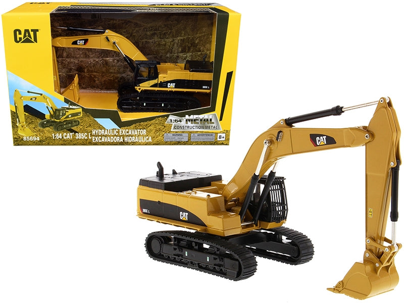 CAT Caterpillar 385C L Hydraulic Excavator Yellow "Play & Collect!" Series 1/64 Diecast Model by Diecast Masters
