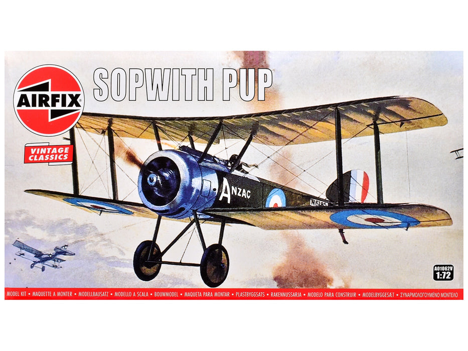 Level 1 Model Kit Sopwith Pup Fighter Aircraft 1/72 Plastic Model Kit by Airfix