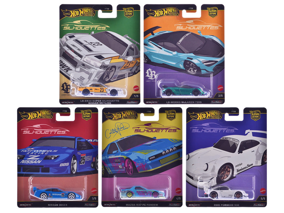 "Silhouettes" 5 piece Set "Car Culture" 2024 Series G Diecast model cars by Hot Wheels