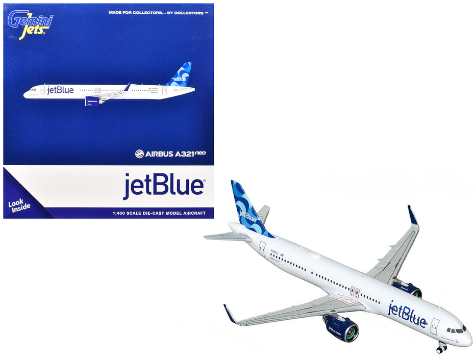 Airbus A321neo Commercial Aircraft "JetBlue Airways" (N2180J) White with Blue Tail 1/400 Diecast Model Airplane by GeminiJets