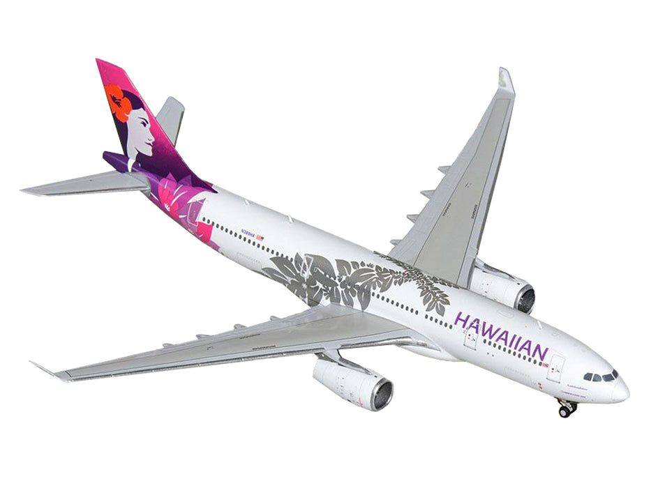 Airbus A330-200 Commercial Aircraft "Hawaiian Airlines" (N389HA) White with Purple Tail 1/400 Diecast Model Airplane by GeminiJets