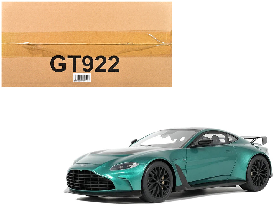 2023 Aston Martin Vantage V12 British Racing Green with Black Hood and Top 1/18 Model Car by GT Spirit