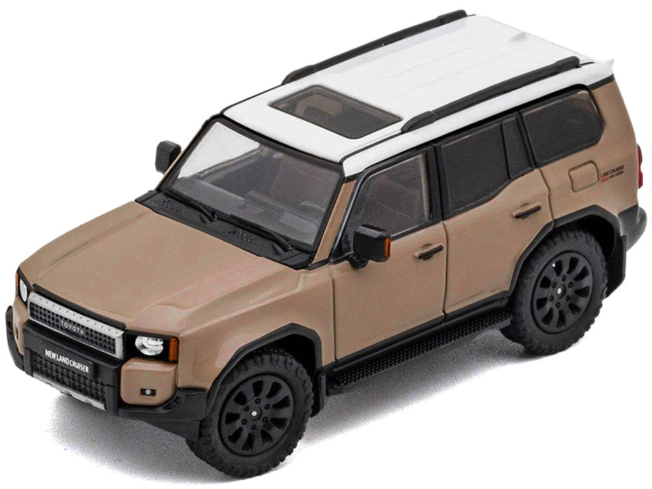 Toyota Land Cruiser Prado 250 Beige with White Top 1/64 Diecast Model Car by GCD