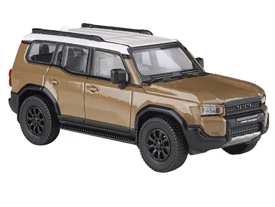 2024 Toyota Land Cruiser 250 Prado Trail Dust Beige with White Top 1/64 Diecast Model Car by Paragon Models