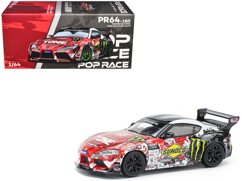 Toyota Pandem GR Supra RHD (Right Hand Drive) Daigo Saito "D1 Grand Prix" (2024) 1/64 Diecast Model Car by Pop Race