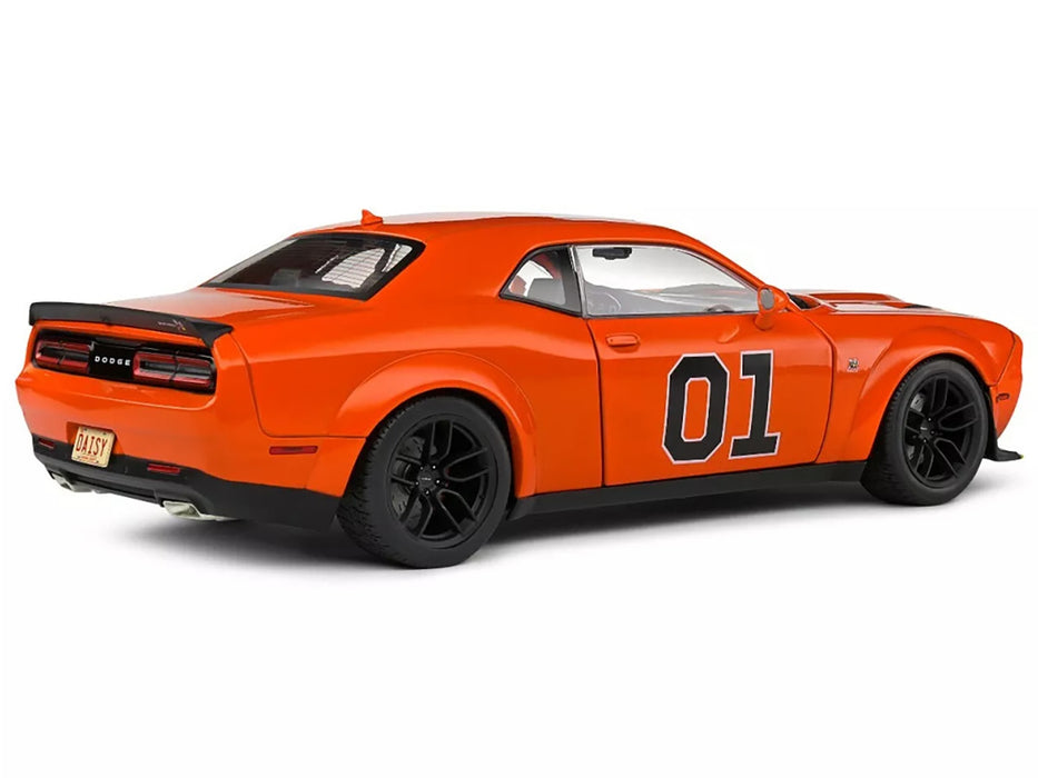2023 Dodge Challenger R/T Scat Pack Widebody #01 "Hazzard Tribute" Orange 1/18 Diecast Model Car by Solido