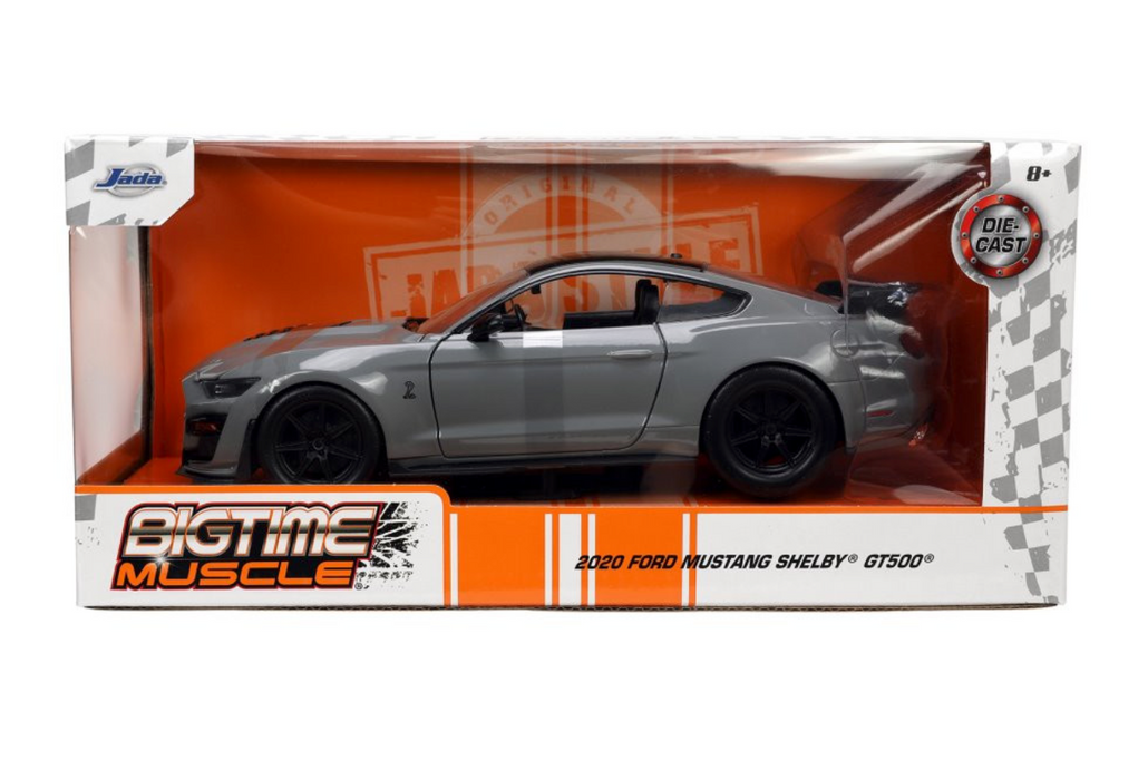 NEW 2020 Ford Mustang Shelby GT500, Glossy Gray - Jada Toys 33931 - 1/24 scale Diecast Model Toy Car