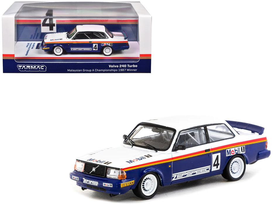 Volvo 240 Turbo #4 Per-Gunnar Andersson Winner "Malaysian Group A Championships" (1987) "Hobby64" Series 1/64 Diecast Model Car by Tarmac Works