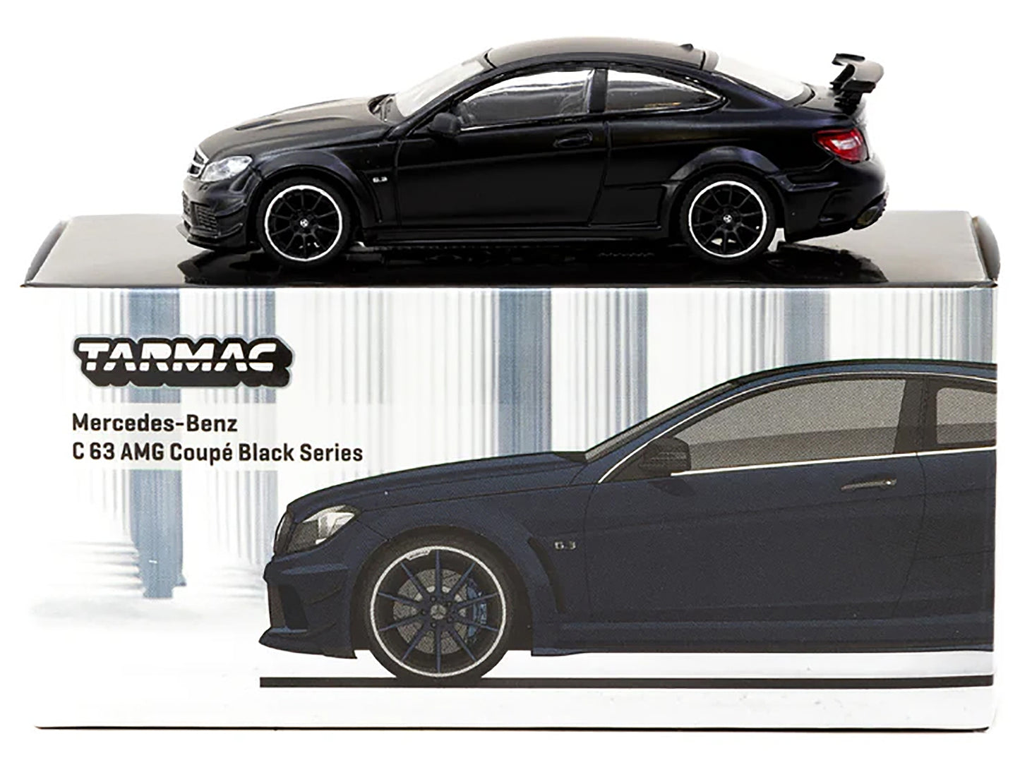 Mercedes-Benz C 63 AMG Coupe Black Series Matt Black "Global64" Series 1/64 Diecast Model by Tarmac Works