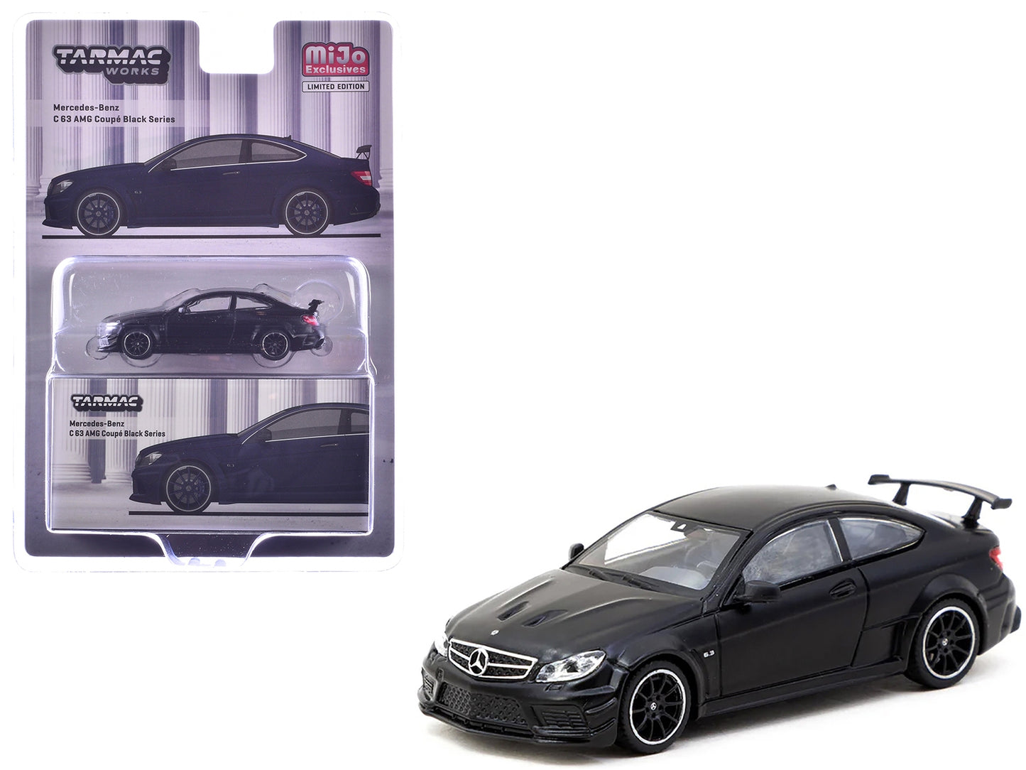 Mercedes-Benz C 63 AMG Coupe Black Series Matt Black "Global64" Series 1/64 Diecast Model by Tarmac Works