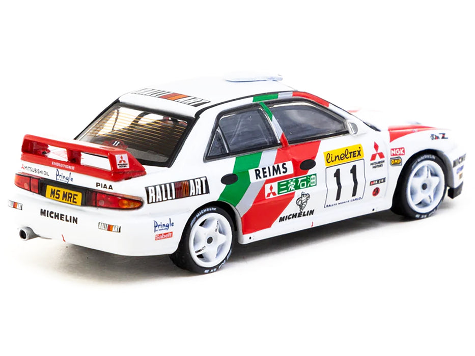 Mitsubishi Lancer Evolution II RHD (Right Hand Drive) #11 Tommi Makinen - Seppo Harjanne "Rallye Monte-Carlo" (1995) "Global64" Series 1/64 Diecast Model by Tarmac Works