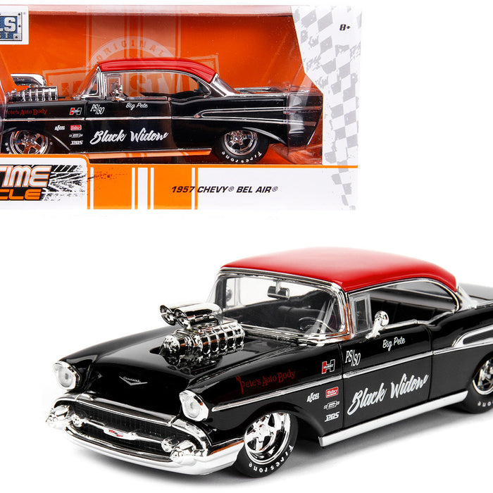 🏁 1957 Chevy Bel Air “Black Widow” — The Legend of American Street Power 💪🇺🇸