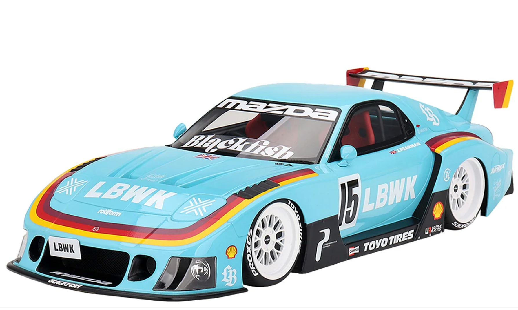 Unleash the Power of Precision: The Mazda RX-7 LB-Super Silhouette RHD #15 by Top Speed – A Collector’s Dream!