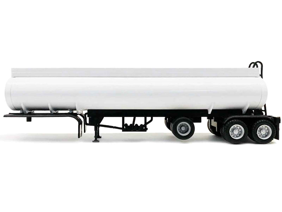 Tag-Axle Elliptical Tanker Trailer White 1/87 (HO) Plastic Model by Promotex