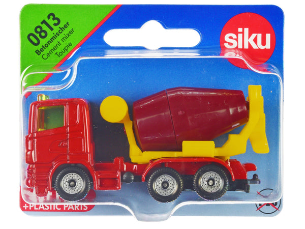 Cement Mixer Red and Yellow Diecast Model by Siku - Miniature Motors