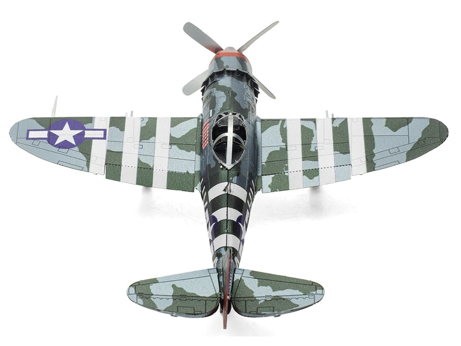 Model Kit Republic P-47 Thunderbolt Fighter Aircraft "The Jug" United States Army Air Forces (Moderate Difficulty) Steel Model by Metal Earth