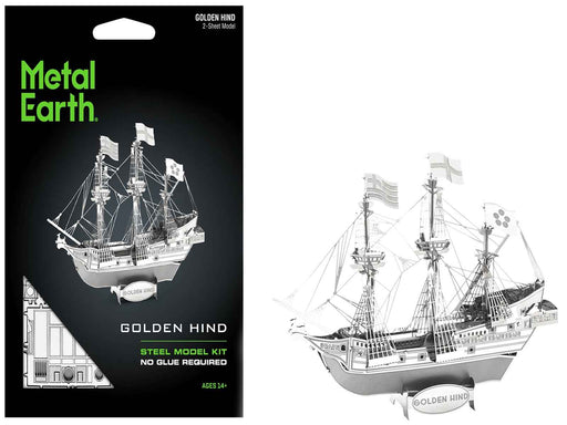 Model Kit Golden Hind Galleon (Moderate Difficulty) Steel Model by Metal Earth