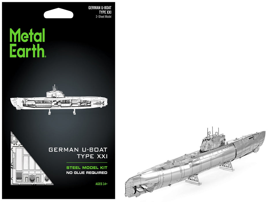 Model Kit German U-Boat Type XXI Submarine (Challenging Difficulty) Steel Model by Metal Earth