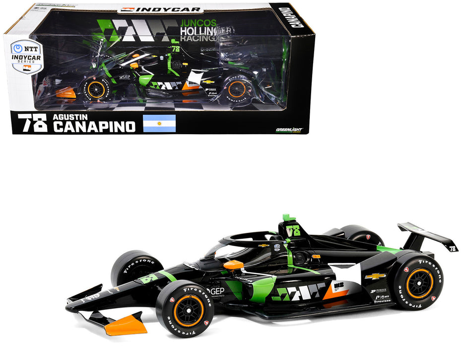 Dallara IndyCar #78 Agustin Canapino "JHR" Juncos Hollinger Racing "NTT IndyCar Series" (2024) 1/18 Diecast Model Car by Greenlight - Miniature Motors