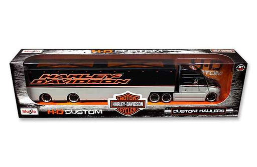 Harley Davidson Custom Hauler Trailer Gray with Graphics "Custom Haulers" 1/64 Diecast Model by Maisto