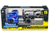 1950 Ford COE Flatbed Truck Blue "Cobra Powered by Ford" and 1964 Shelby Cobra #6 Silver Metallic with Stripes "Muscle Transports" Series 1/64 Diecast Model Cars by Muscle Machines - Miniature Motors