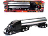 Peterbilt 579 Truck Black with Tanker Trailer Silver "Long Haul Truckers" Series 1/32 Diecast Model by New Ray