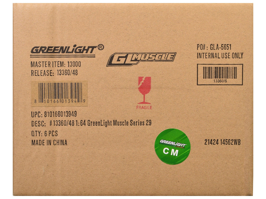 "GreenLight Muscle" Set of 6 pieces Series 29 1/64 Diecast Model Cars by Greenlight