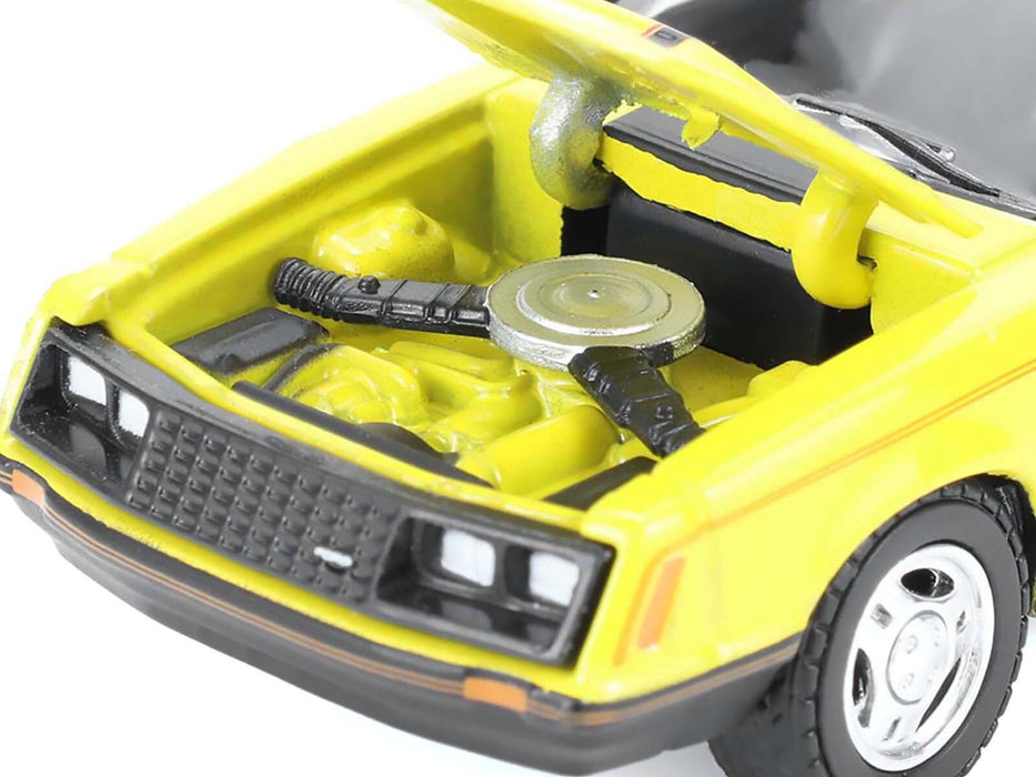 1979 Ford Mustang Cobra Fastback Bright Yellow with Cobra Good Graphics "GreenLight Muscle" Series 30 1/64 Diecast Model Car by Greenlight