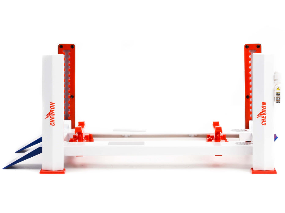 Adjustable Four Post Lift "Chevron Gasolines" for 1/18 Scale Diecast Model Cars by Greenlight