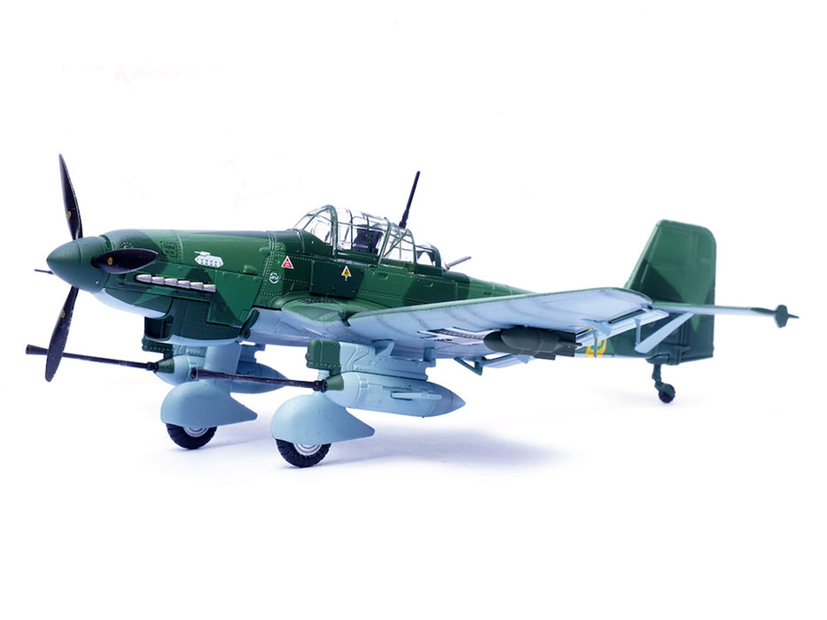 Junkers Ju 87G2 Stuka Bomber Aircraft "10.(Pz)/SG 2 Immelmann T6+BB Oberst Hans-Ulrich Rudel Romania" (1944) German Luftwaffe "Wing" Series 1/72 Diecast Model by Panzerkampf