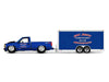 1993 Chevrolet 454 SS Pickup Truck Blue Metallic with Black Hood and Car Trailer Blue Metallic "Cole Joseph Motorsports" "Tow & Go" Series 1/64 Diecast Model Car by Maisto