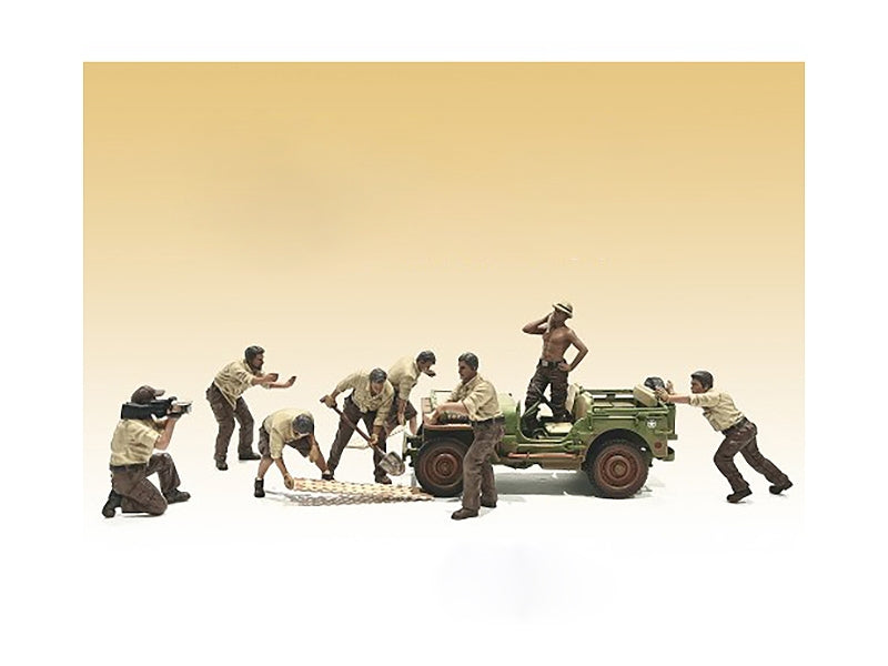 1:18 SCALE GARAGE FIGURE SET – 8 PCS MECHANIC SCENE - Miniature Motors