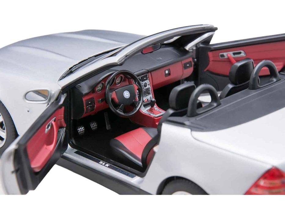1996 Mercedes-Benz SLK Convertible Brilliant Silver Metallic 1/18 Diecast Model Car by Norev