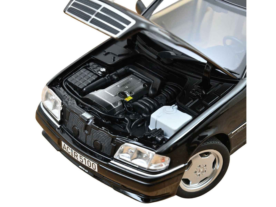 1993 Mercedes-Benz C36 AMG Black Metallic 1/18 Diecast Model Car by Norev