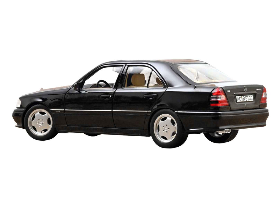 1993 Mercedes-Benz C36 AMG Black Metallic 1/18 Diecast Model Car by Norev