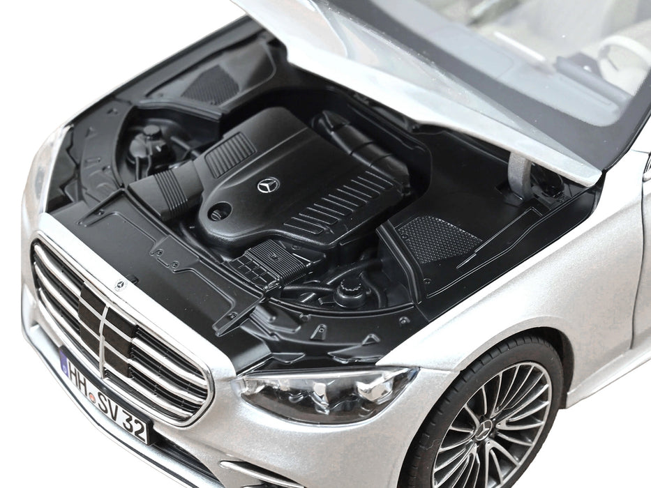 2021 Mercedes-Benz S-Class AMG Line Silver Metallic with Sunroof 1/18 Diecast Model Car by Norev