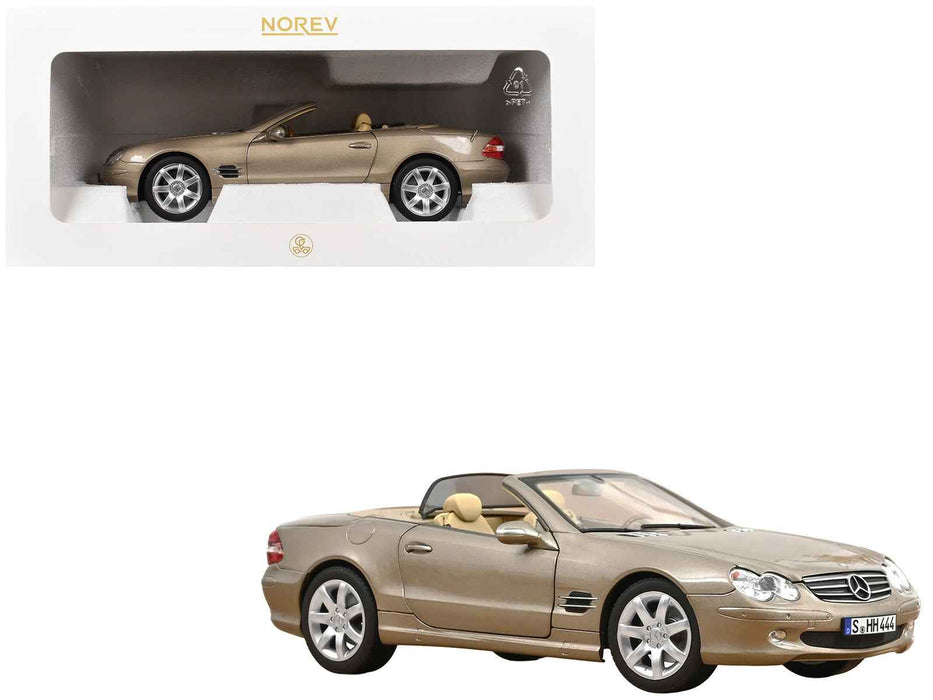 2003 Mercedes-Benz SL 500 Type R230 Travertine Beige Metallic 1/18 Diecast Model Car by Norev